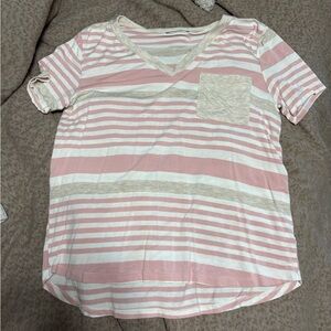 Striped Pink and Cream Kids Shirt
